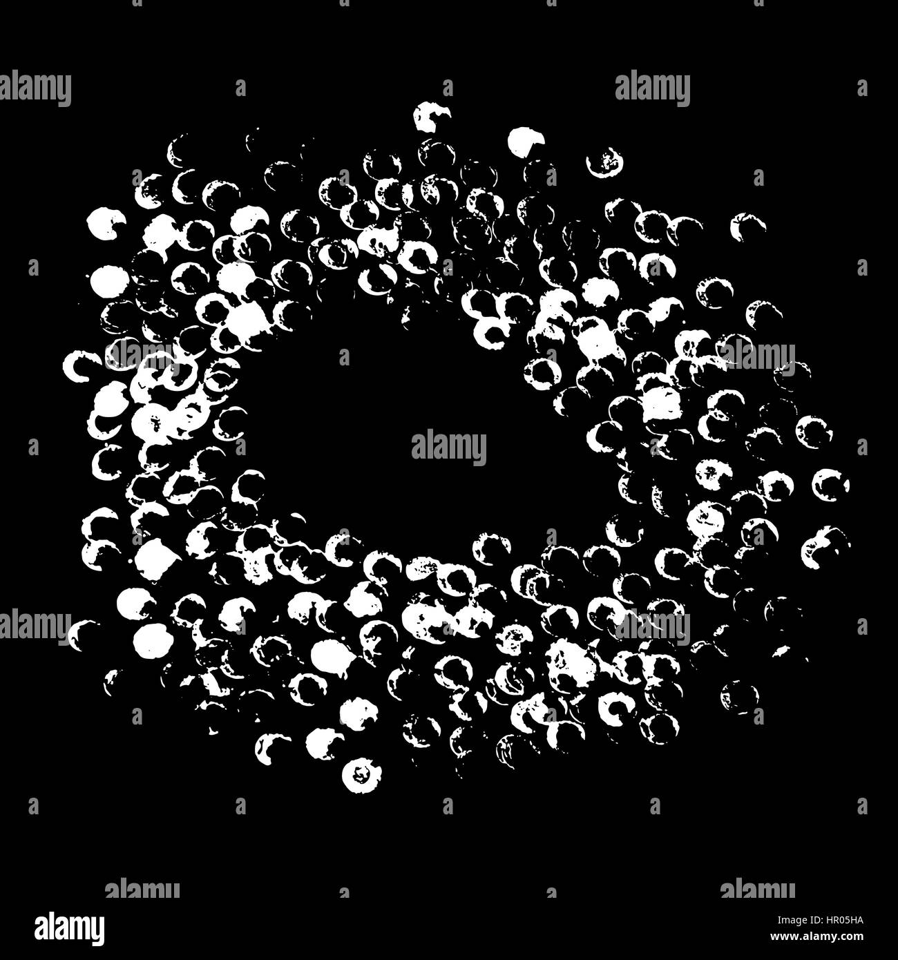 Points ronde stamp Châssis à vide de l'espace pour votre texte. Forme du cercle. Grunge texture. Illustration de Vecteur