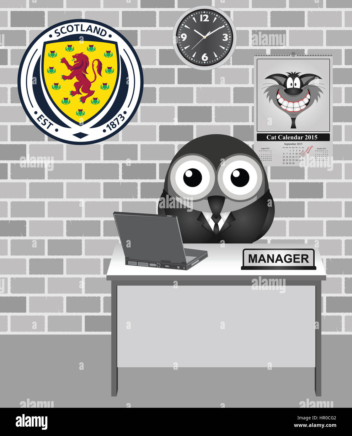 Oiseau comique l'Ecosse l'équipe nationale de football manager Banque D'Images