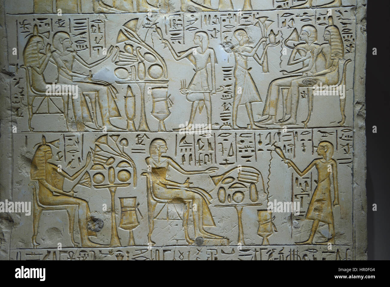 Cette stèle est à l'Égypte ancienne Musée du Louvre. Banque D'Images