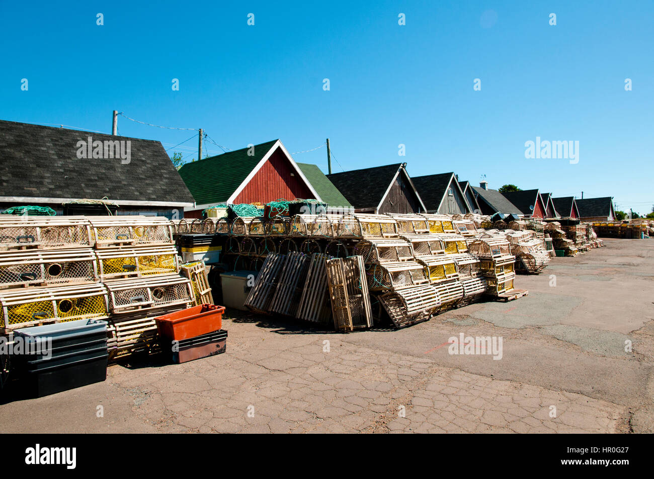 Les casiers à homards dans North Rustico - Prince Edward Island - Canada Banque D'Images