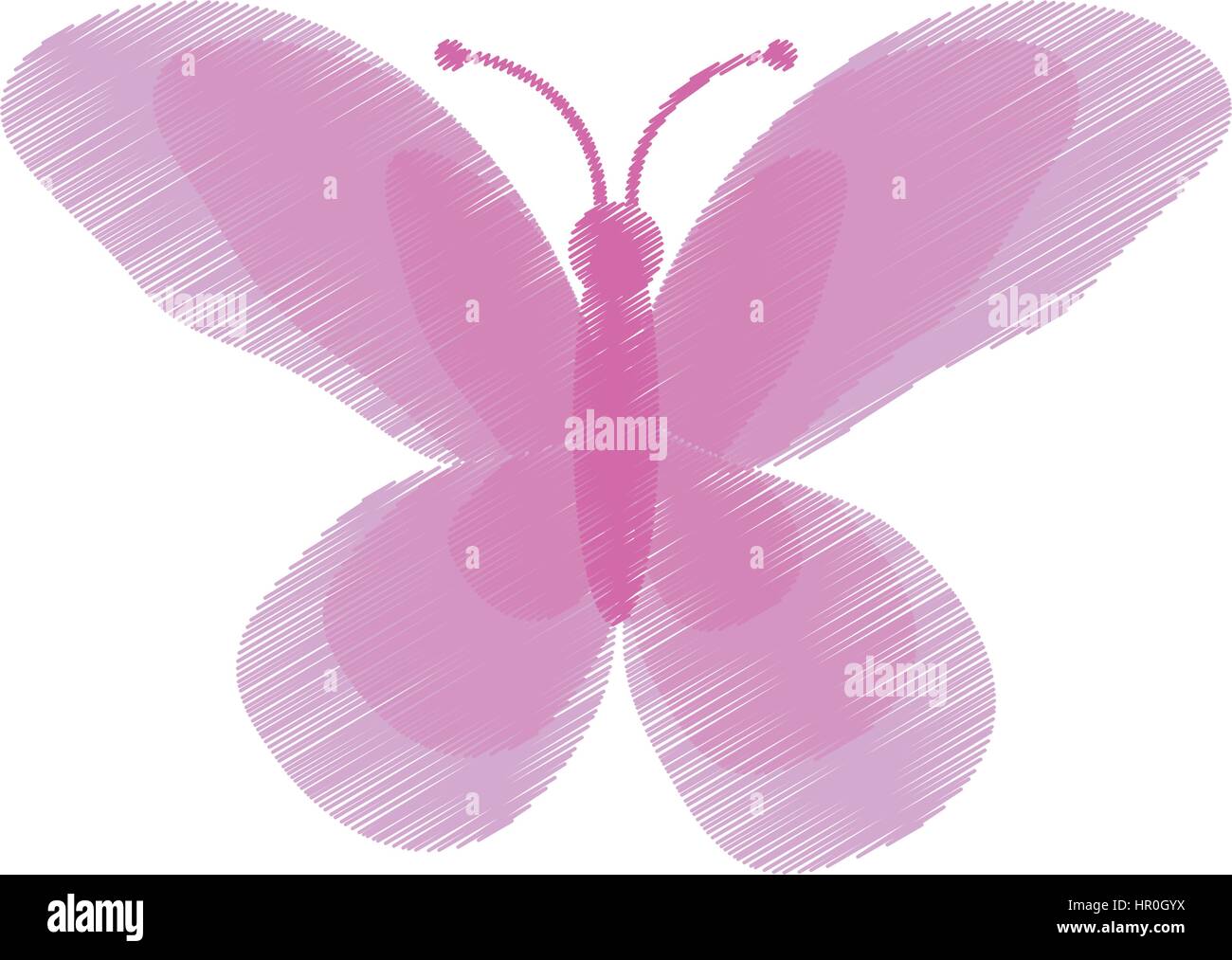 Rose Mignon Dessin Insecte Papillon Image Vectorielle Stock Alamy