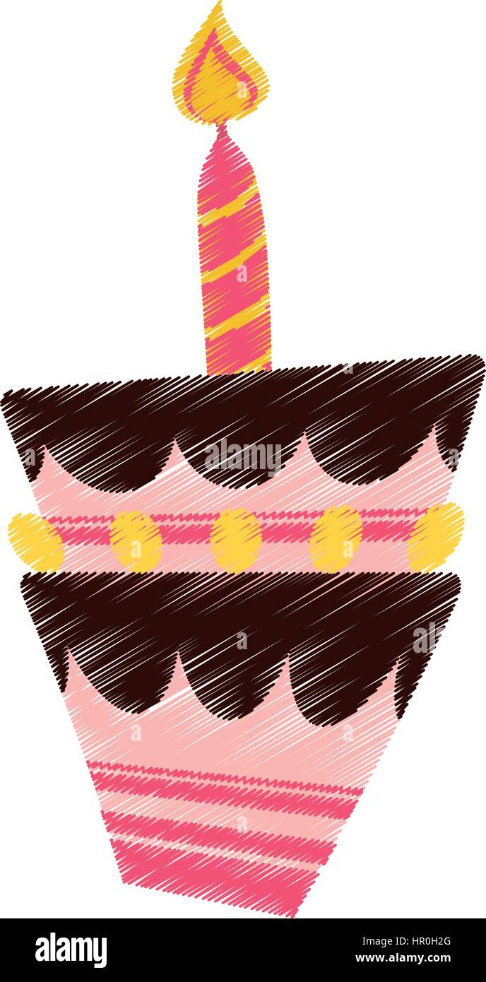 Bougie De Gateau D Anniversaire De Dessin Image Vectorielle Stock Alamy