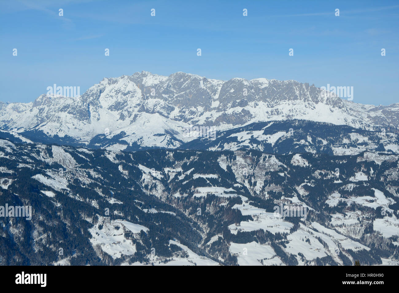 L'hiver sur les montagnes à proximité Wagrain et Alpendorf dans les Alpes en Autriche Banque D'Images