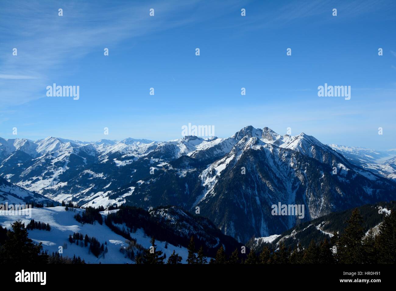 Vallée et les montagnes à proximité Wagrain et Alpendorf dans les Alpes en Autriche Banque D'Images