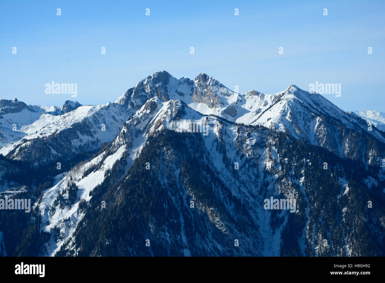 L'hiver sur les montagnes à proximité Wagrain et Alpendorf dans les Alpes en Autriche Banque D'Images