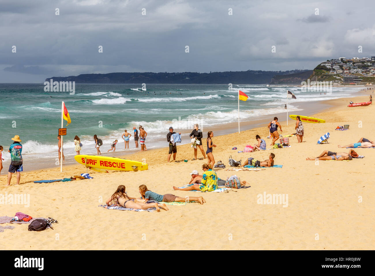 Plage de bar, l'un des plages côtières de Newcastle, Nouvelle-Galles du Sud, Australie Banque D'Images