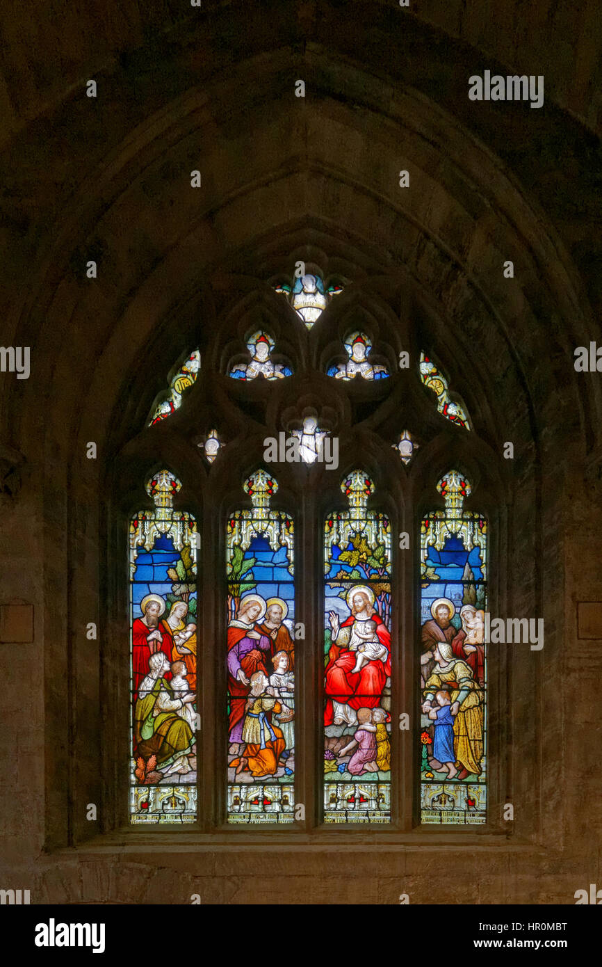 St Michael's Parish Church, vitrail de Linlithgow Banque D'Images