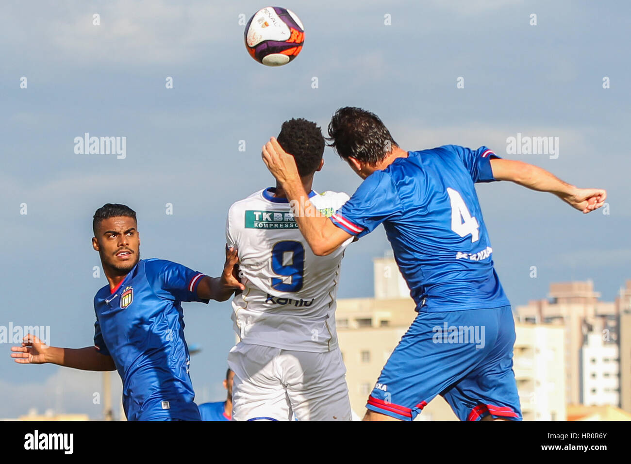 SÃO Caetano do Sul, SP - 25.02.2017 : São Caetano X ÁGUA SANTA - bid au cours du match de la SÃ £ o Caetano x Augua Santa tenue à EstÃ¡dio Anacleto Campanella, dans SÃ £ o Caetano do Sul (SP). À partir de Vía lida par 7Âª manche du Championnat sÃ © Régie A2 2017. (Photo : Jales Valquer Fotoarena /) Banque D'Images