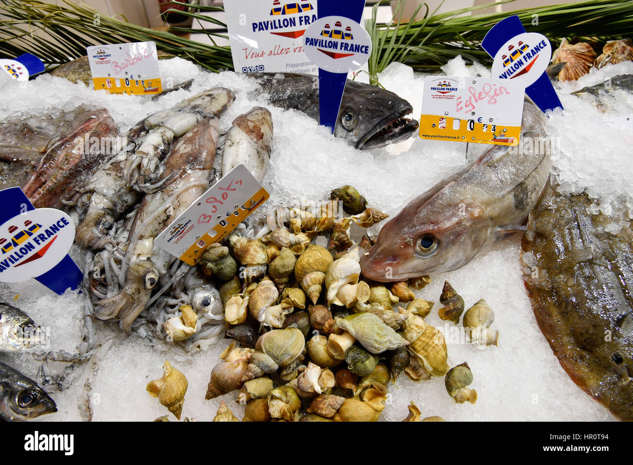 Paris, France. Feb 25, 2017. Fruits de mer est considéré à l