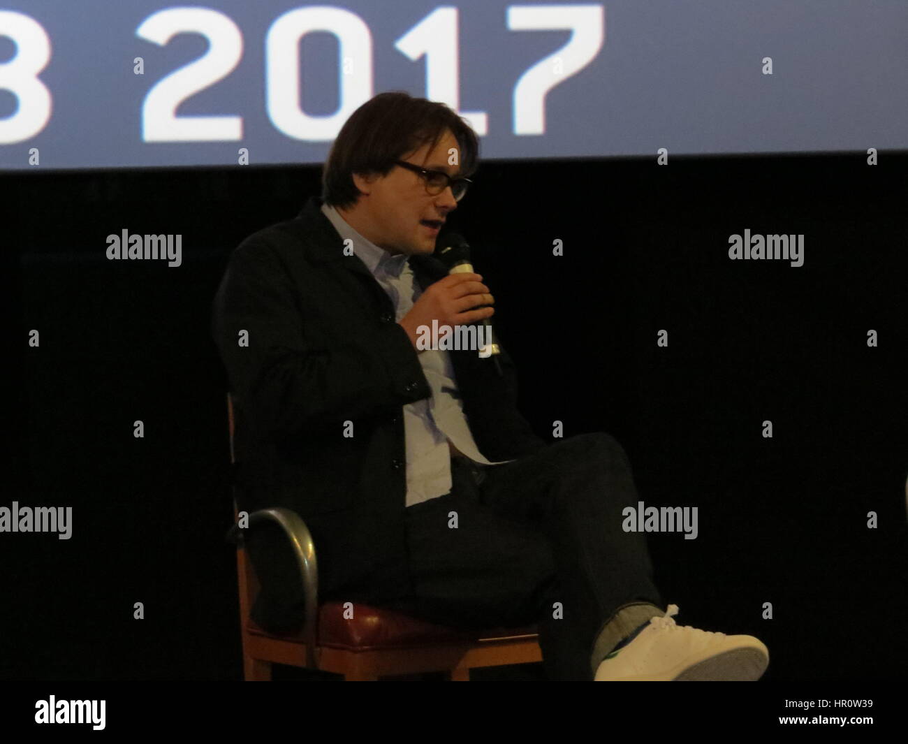 Dublin, 2017-02-24, Directeur Adam Smith après son film "offensés" au sujet d'une famille gitane, à la Dublin International Filmfestival 2017 Credit : Reinhard Doberstein/Alamy Live News Banque D'Images