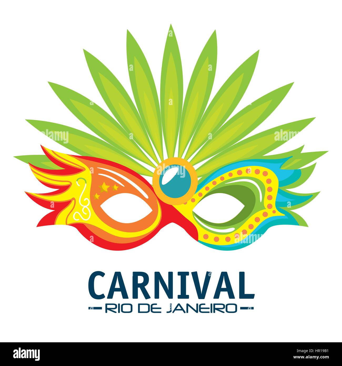 Carnaval de Rio de Janeiro masque partie Illustration de Vecteur