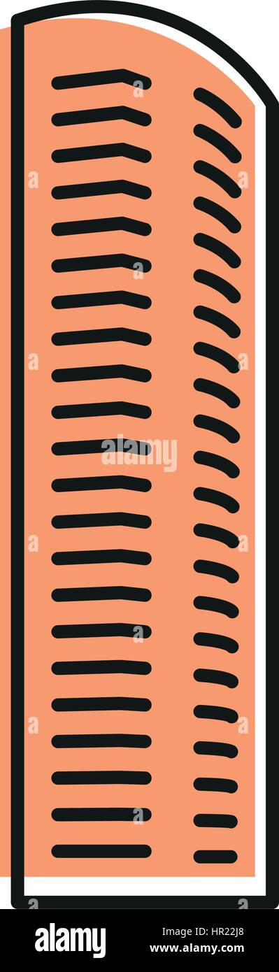 Couleur brun isolé en gratte-ciel, l'icône de style lineart Élément de bâtiment architectural urbain illustration vectorielle. Illustration de Vecteur