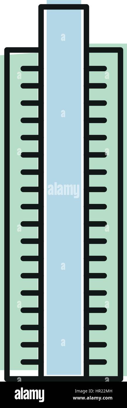 Couleur bleu isolé en gratte-ciel, l'icône de style lineart Élément de bâtiment architectural urbain illustration vectorielle. Illustration de Vecteur