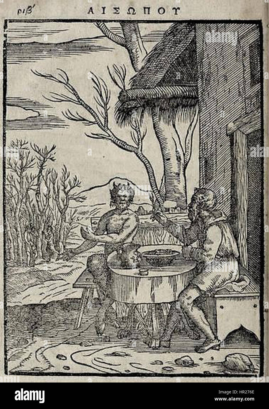 'Patousas-satyrus' est une œuvre d'art représentant une créature mythique, le satyre, de la mythologie grecque antique. La pièce capture la nature sauvage et sauvage de la créature, reflétant la fascination grecque antique pour les êtres mythologiques. Banque D'Images