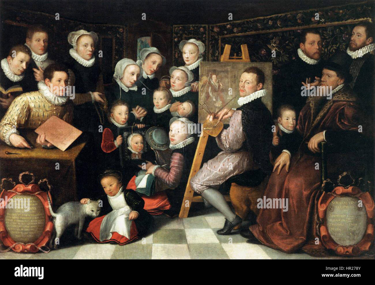 Otto van Veen - La peinture de l'artiste, entouré de sa famille - WGA24343 Banque D'Images