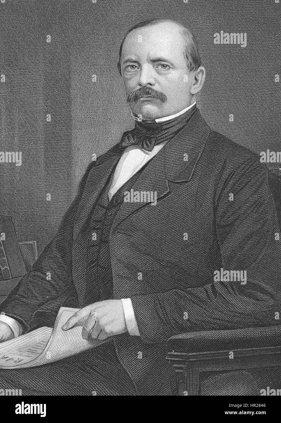 Ce portrait d’Otto von Bismarck, réalisé en 1873, capture l’homme d’État allemand dans un moment de réflexion formelle. Connu pour son rôle dans l'unification de l'Allemagne, le tableau souligne sa présence dominante et son leadership dans la sphère politique. Banque D'Images