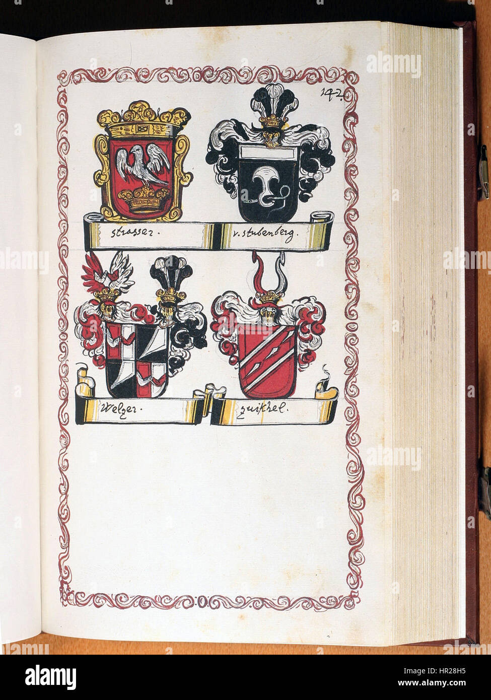 « Opus Insignium Armorumque 143 » est un manuscrit ou une œuvre du XVe siècle, présentant potentiellement des armoiries ou des symboles héraldiques dans le cadre des traditions européennes médiévales. Banque D'Images