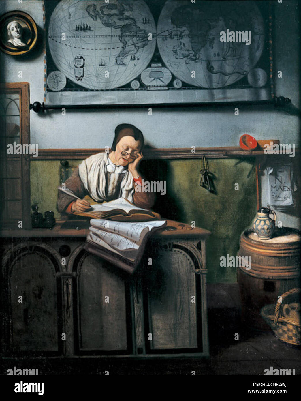 Nicolaes MAES - Le compte Keeper Banque D'Images