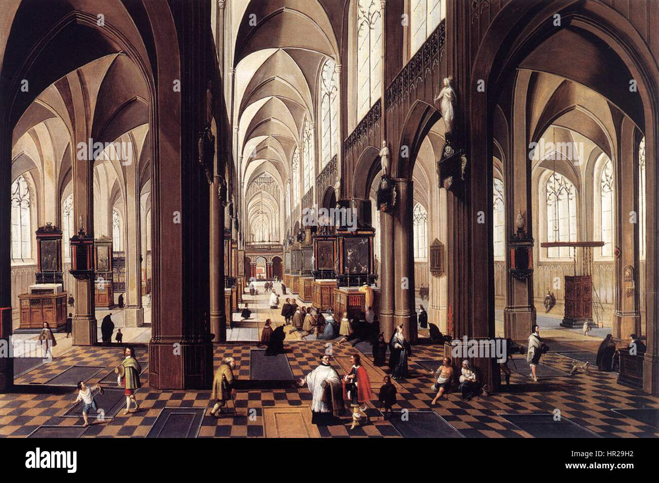 Peeter Neeffs (II) - l'intérieur de la cathédrale d'Anvers - WGA16482 Banque D'Images