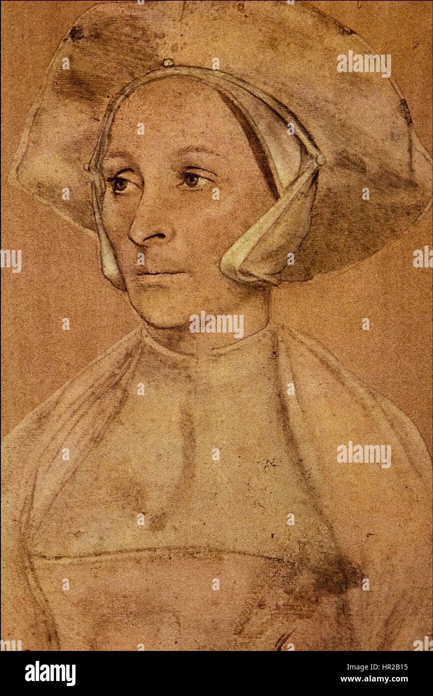 Portrait d'une dame anglaise... - Hans Holbein le Jeune Banque D'Images