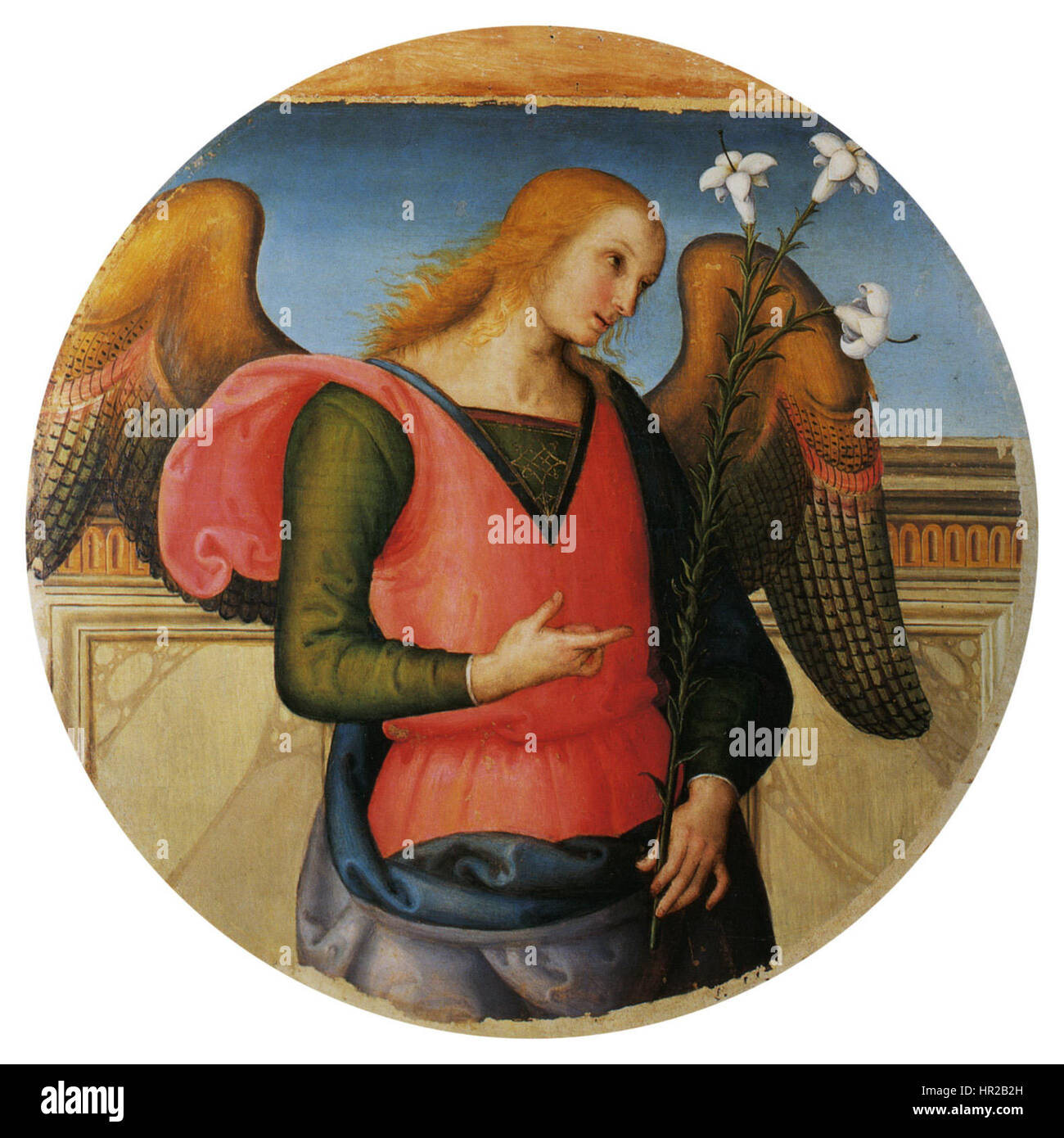 La peinture de Pietro Perugino, 'cat87a', représente l'élégance raffinée des portraits italiens de la Renaissance. Connu pour ses compositions détaillées et ses palettes de couleurs douces, le travail de Perugino se concentre sur l’équilibre et l’harmonie au sein de la figure et de l’arrière-plan. Banque D'Images