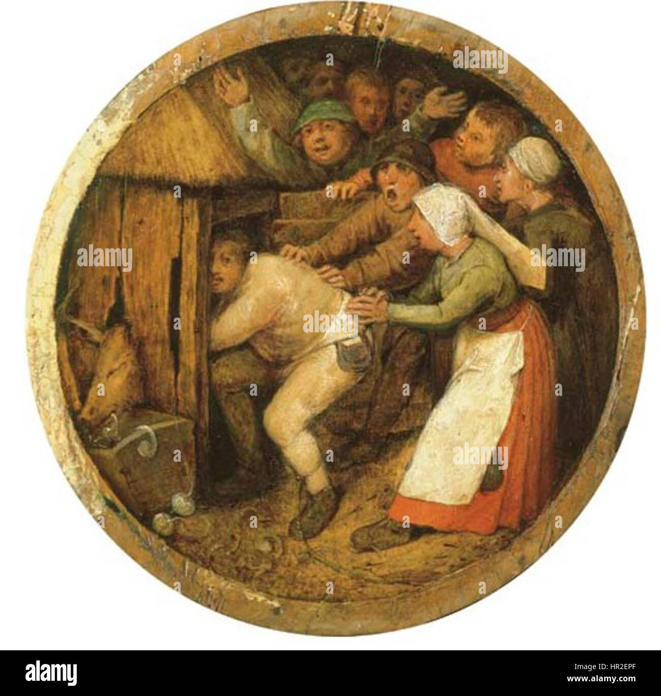 Pieter Brueghel l'ancien - 1568 - l'ivrogne poussé dans la porcherie Banque D'Images