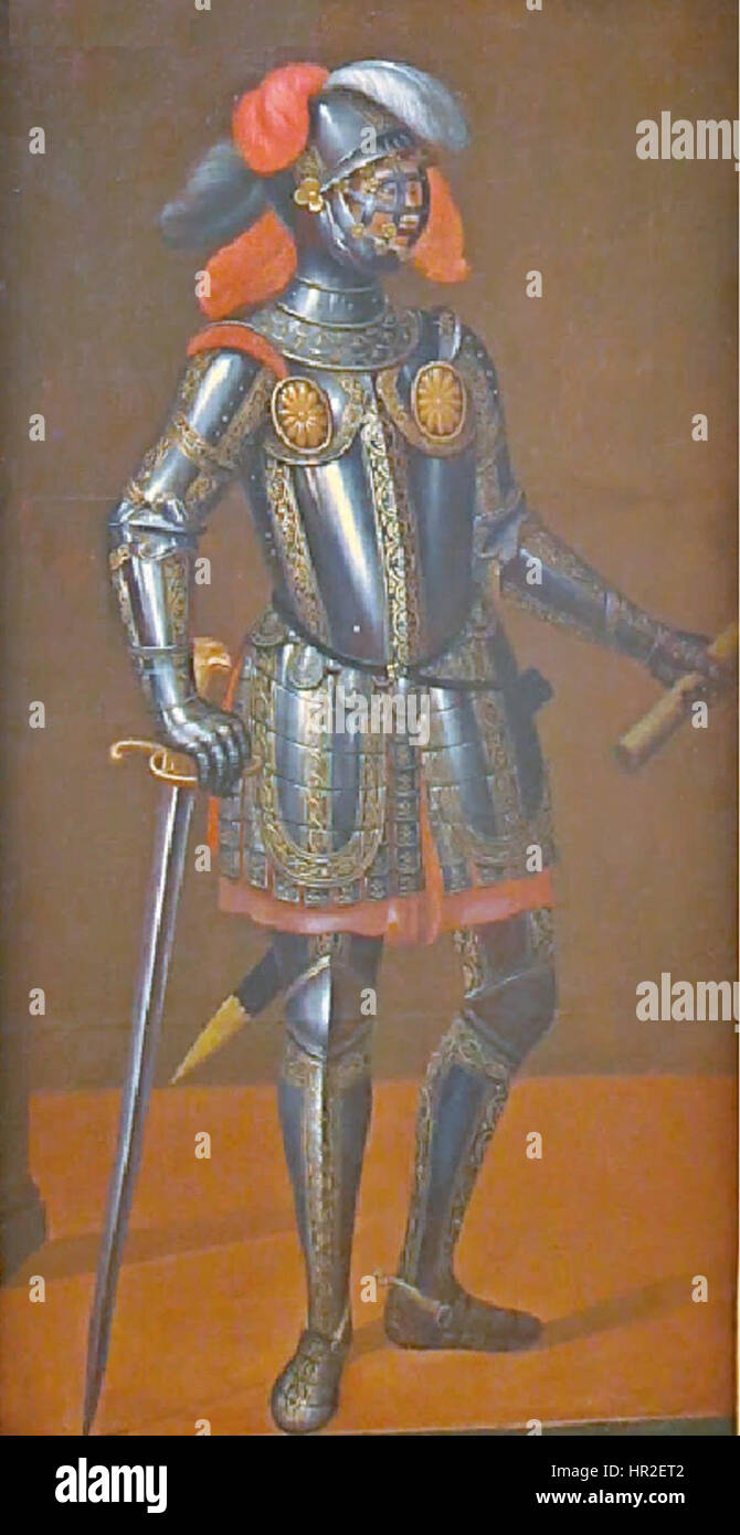 Ce portrait d’Oddone di Savoia, membre de la Maison de Savoie, met en valeur sa noble lignée à travers une représentation digne et formelle. L'œuvre souligne son statut aristocratique au XVe siècle. Banque D'Images