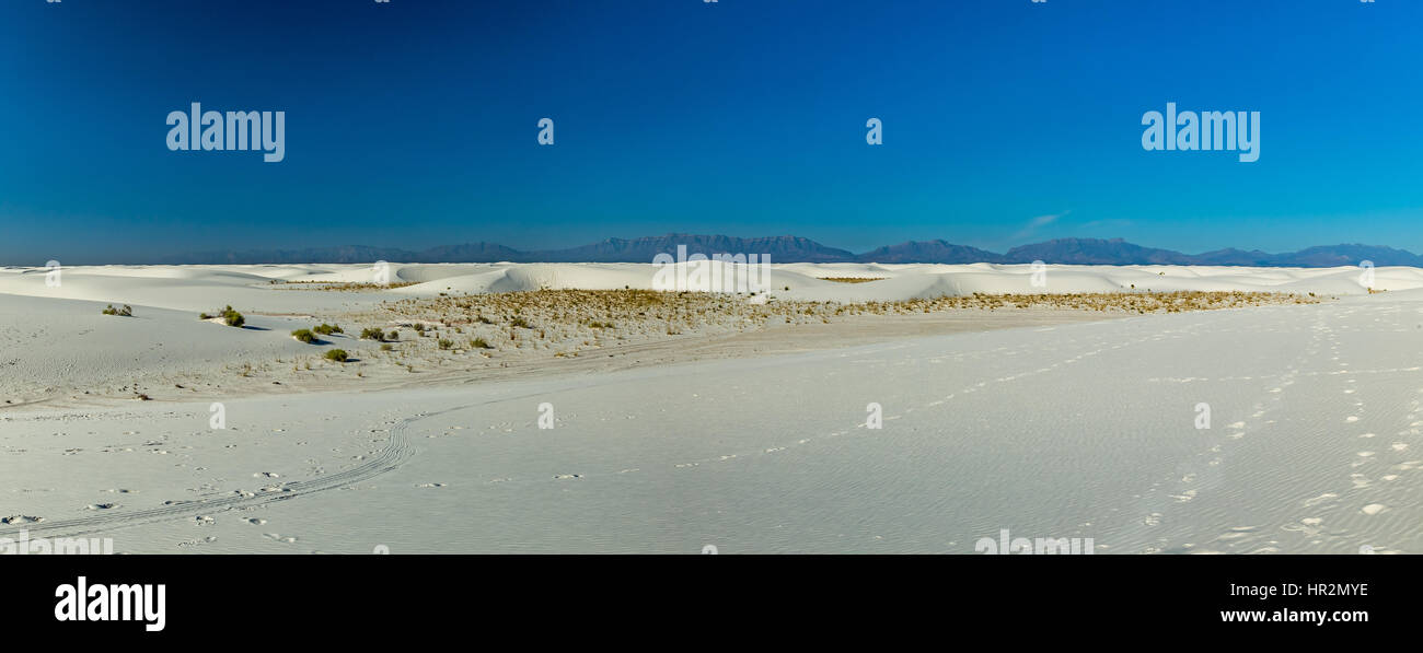White Sands National Monument se trouve dans le nord du désert de Chihuahuan dans l'État américain du Nouveau Mexique. Il est connu pour son paysage spectaculaire d'une rare whit Banque D'Images