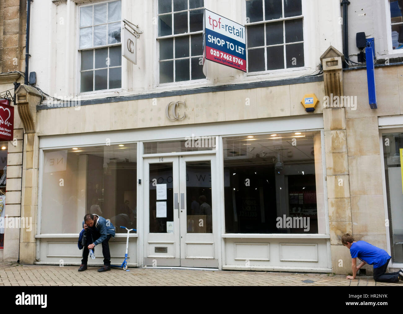 Boutiques fermées sur Stamford Street England UK Banque D'Images
