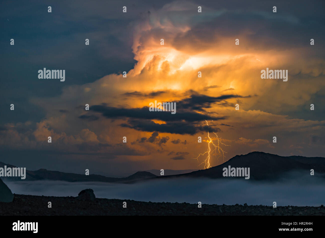 Tormenta eléctrica en la Cordillera de Lonquimay Banque D'Images