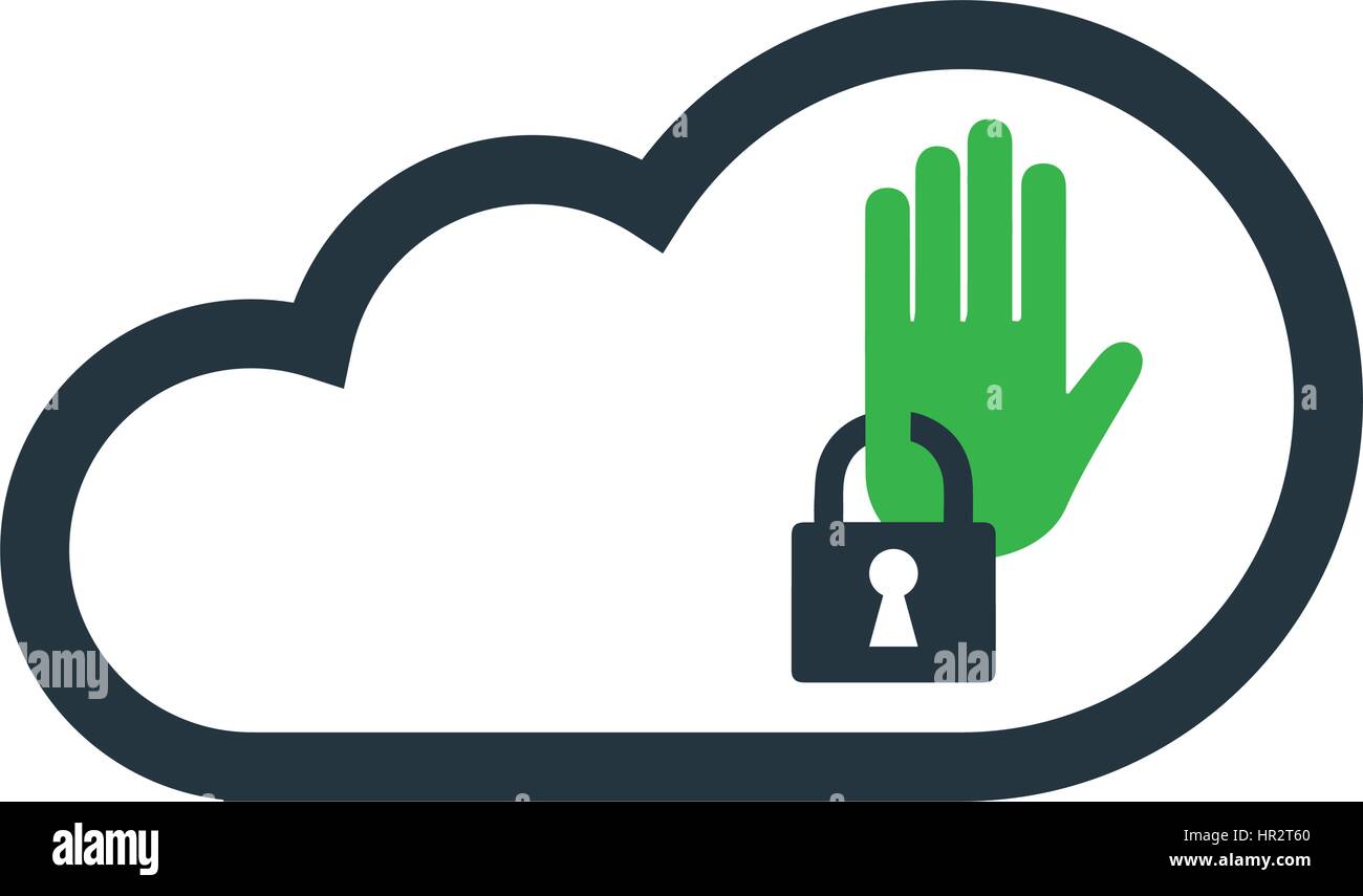 Cloud Computing avec concept sécurité Icône concevoir Illustration de Vecteur