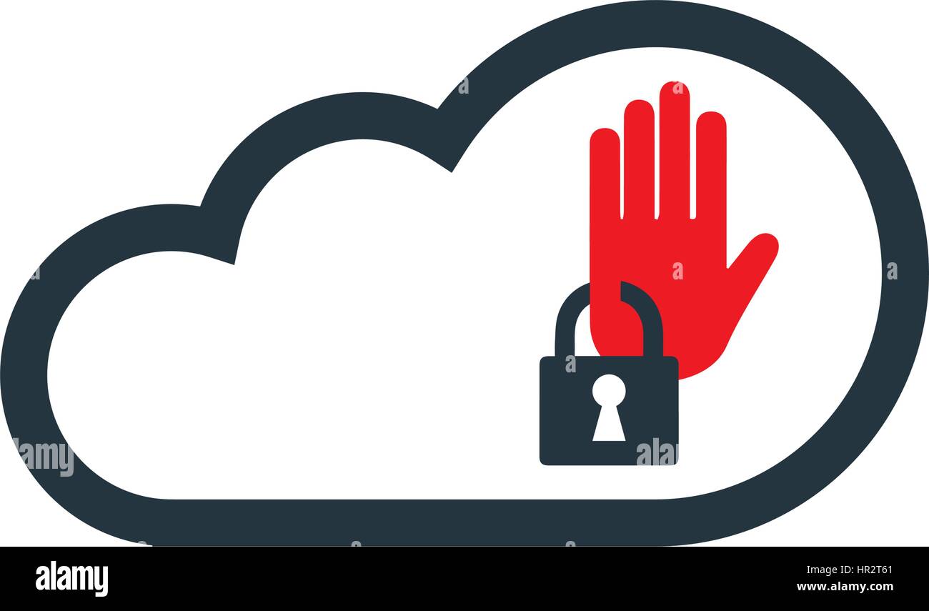 Cloud Computing avec concept sécurité Icône concevoir Illustration de Vecteur