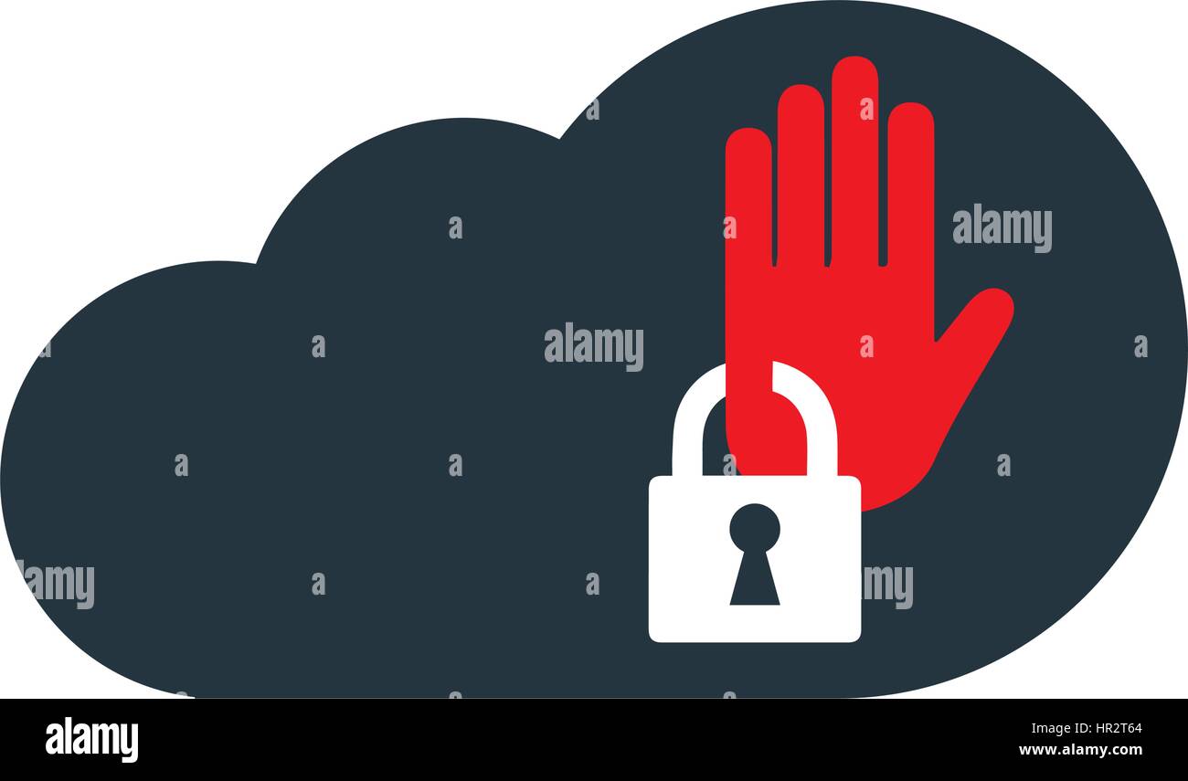 Cloud Computing avec concept sécurité Icône concevoir Illustration de Vecteur