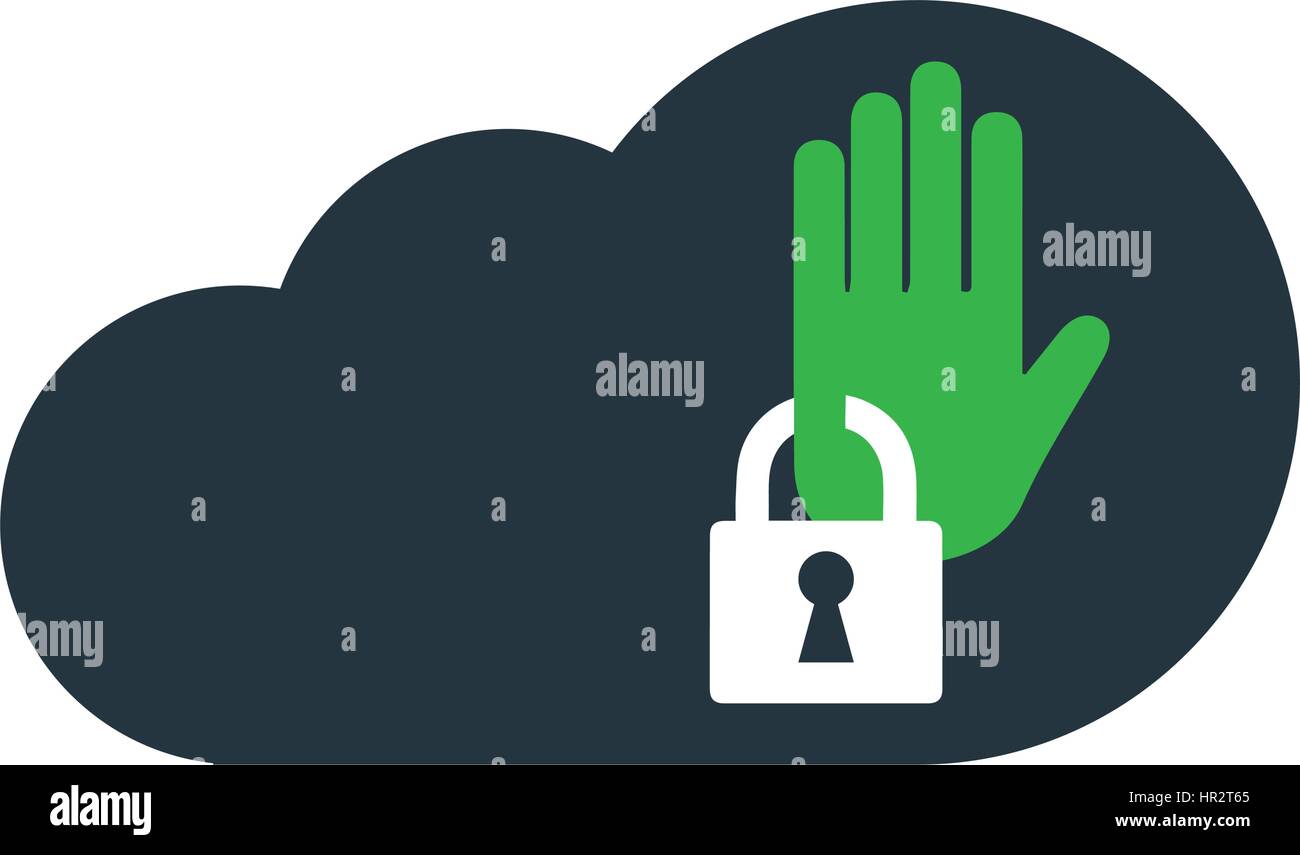 Cloud Computing avec concept sécurité Icône concevoir Illustration de Vecteur