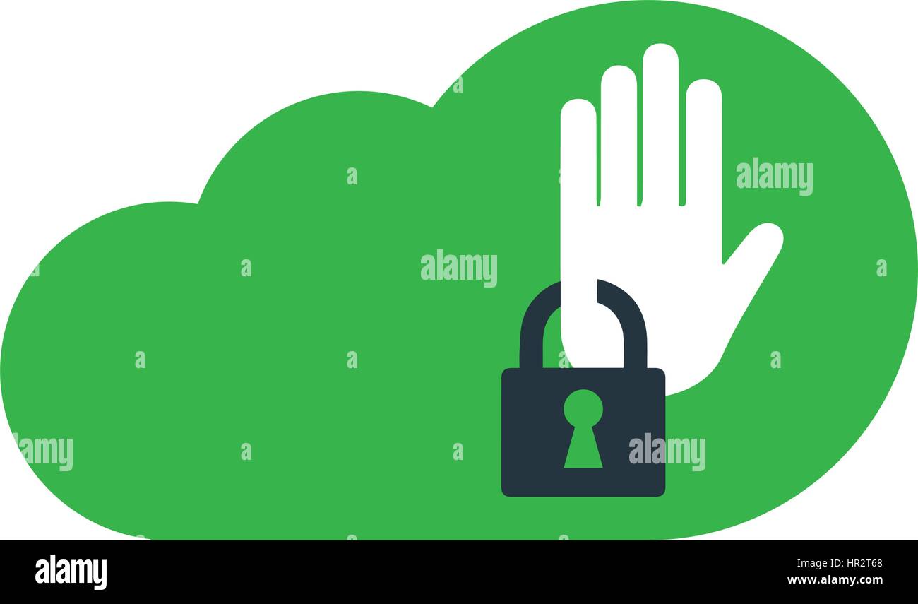Cloud Computing avec concept sécurité Icône concevoir Illustration de Vecteur