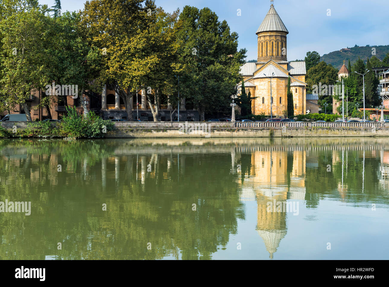 La Cathédrale Sioni et Mtkvari river, Tbilissi, Géorgie, Caucase, Moyen-Orient, Asie Banque D'Images