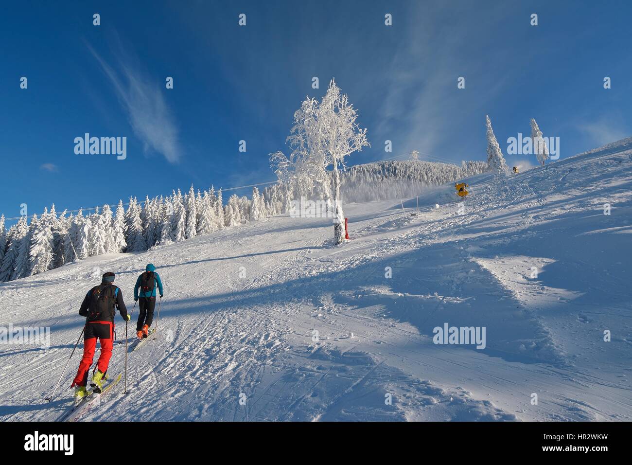 Ski de randonnée dans les montagnes Banque D'Images