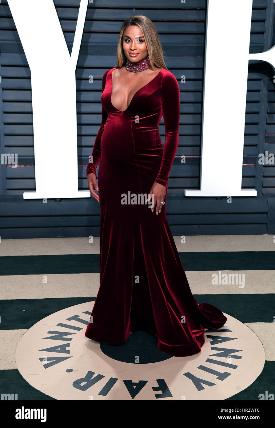Ciara arrivant à la Vanity Fair Oscar Party à Beverly Hills, Los Angeles, USA. Banque D'Images