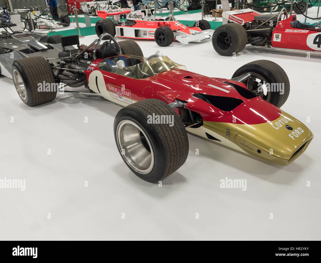 Lotus 49 La feuille d'or à la Race Retro Banque D'Images