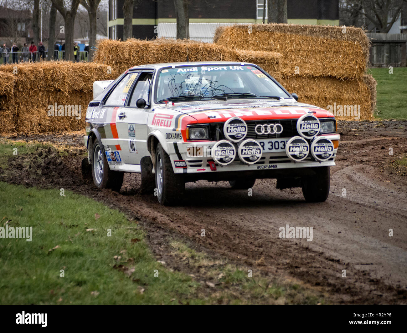 L'étape de rallye à la Race Retro. Audi Quattro Banque D'Images