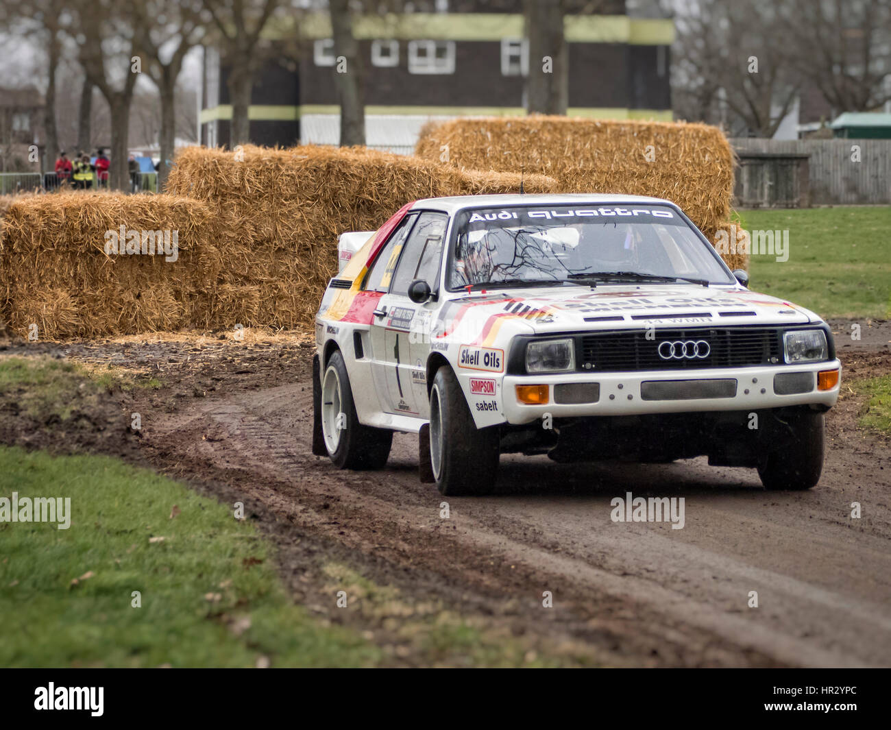 L'étape de rallye à la Race Retro. Audi Quattro Banque D'Images