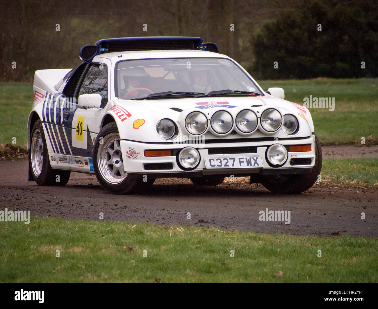 L'étape de rallye à la Race Retro. Ford RS200 Banque D'Images