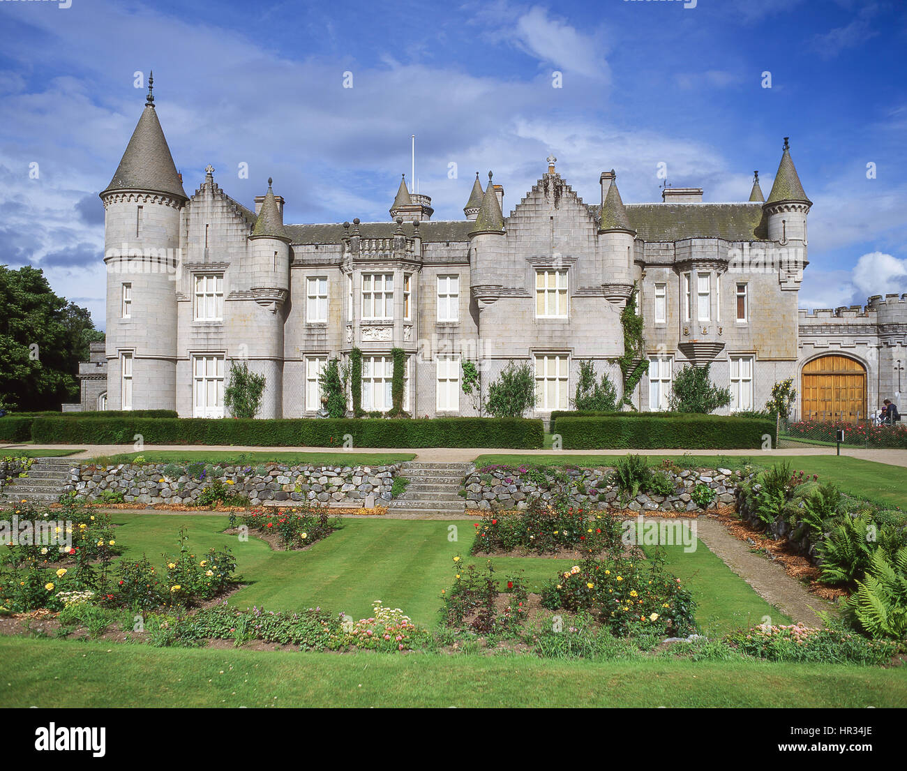 Le château de Balmoral et de jardins, le Royal Deeside, Aberdeenshire, Ecosse, Royaume-Uni Banque D'Images