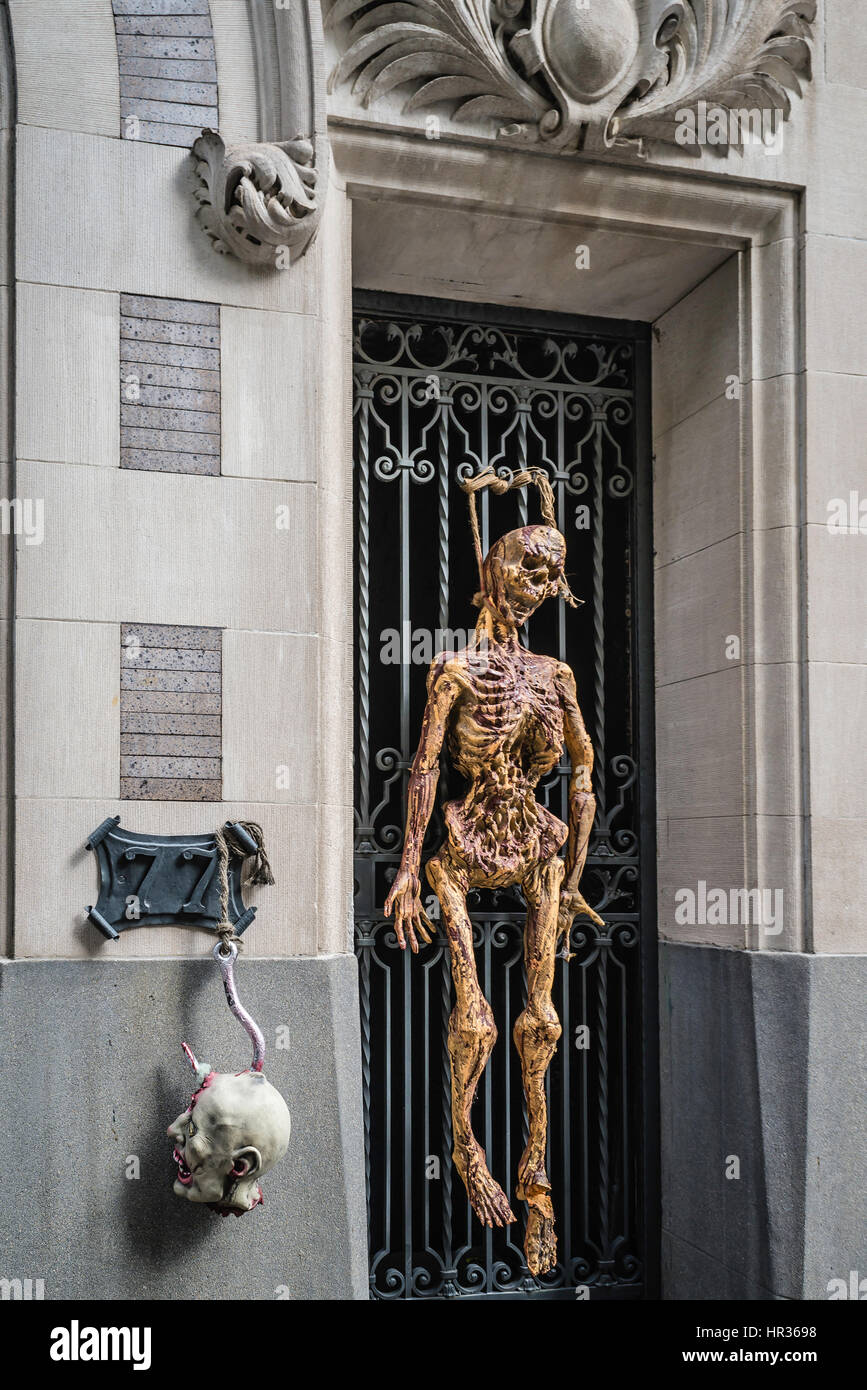Décoration Halloween à Manhattan, New York. Banque D'Images