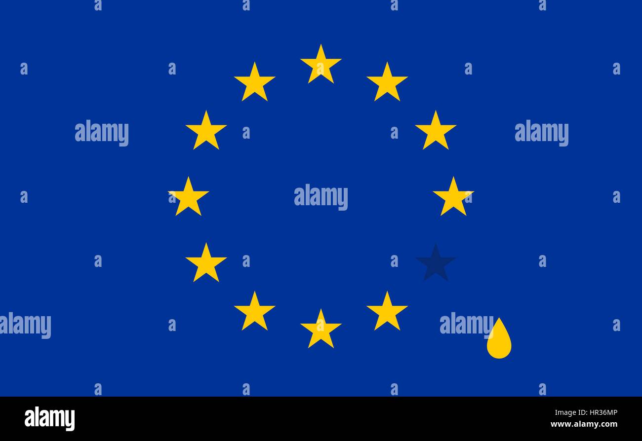Résumé de pleurer avec drapeau Drop. L'Union européenne drapeau de l'UE. Vector illustration Illustration de Vecteur