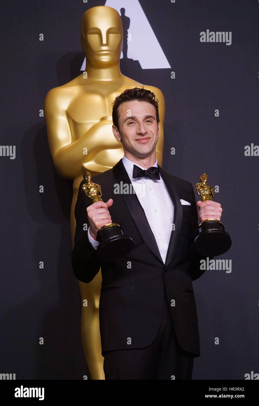 Los Angeles, USA. 26 Février, 2017. Justin Hurwitz 084 89e Academy Awards (Oscars), salle de presse au Dolby Theatre de Los Angeles. Le 26 février 2017. Credit : Tsuni / USA/Alamy Live News Banque D'Images