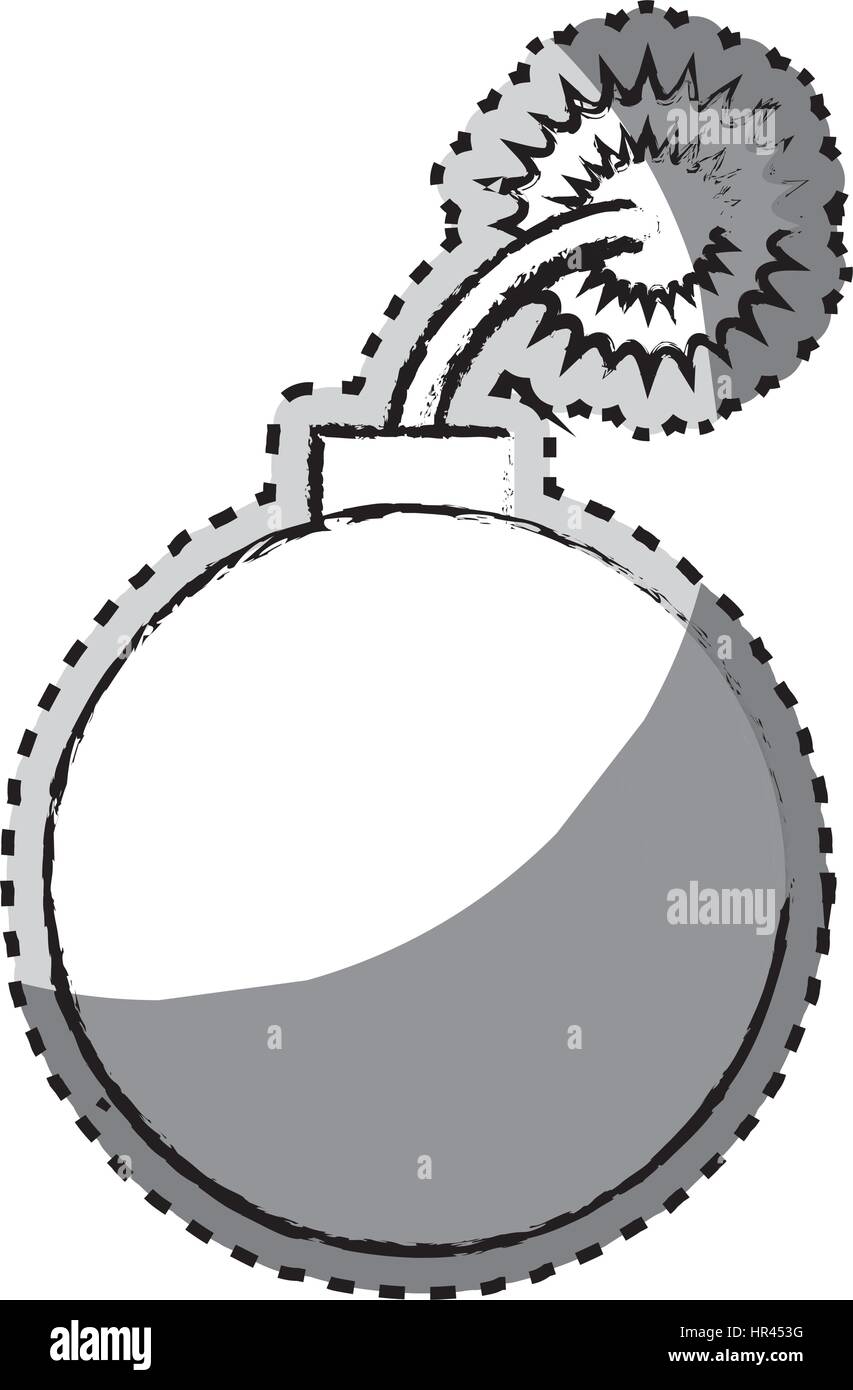 Autocollant de l'icône bombe floue monochrome Illustration de Vecteur