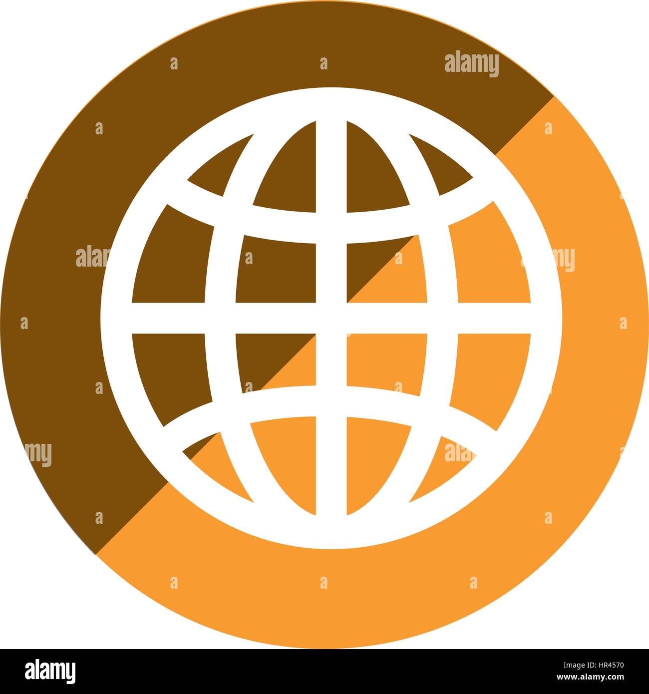 Circulaire de couleur de l'emblème de la carte du monde Illustration de Vecteur