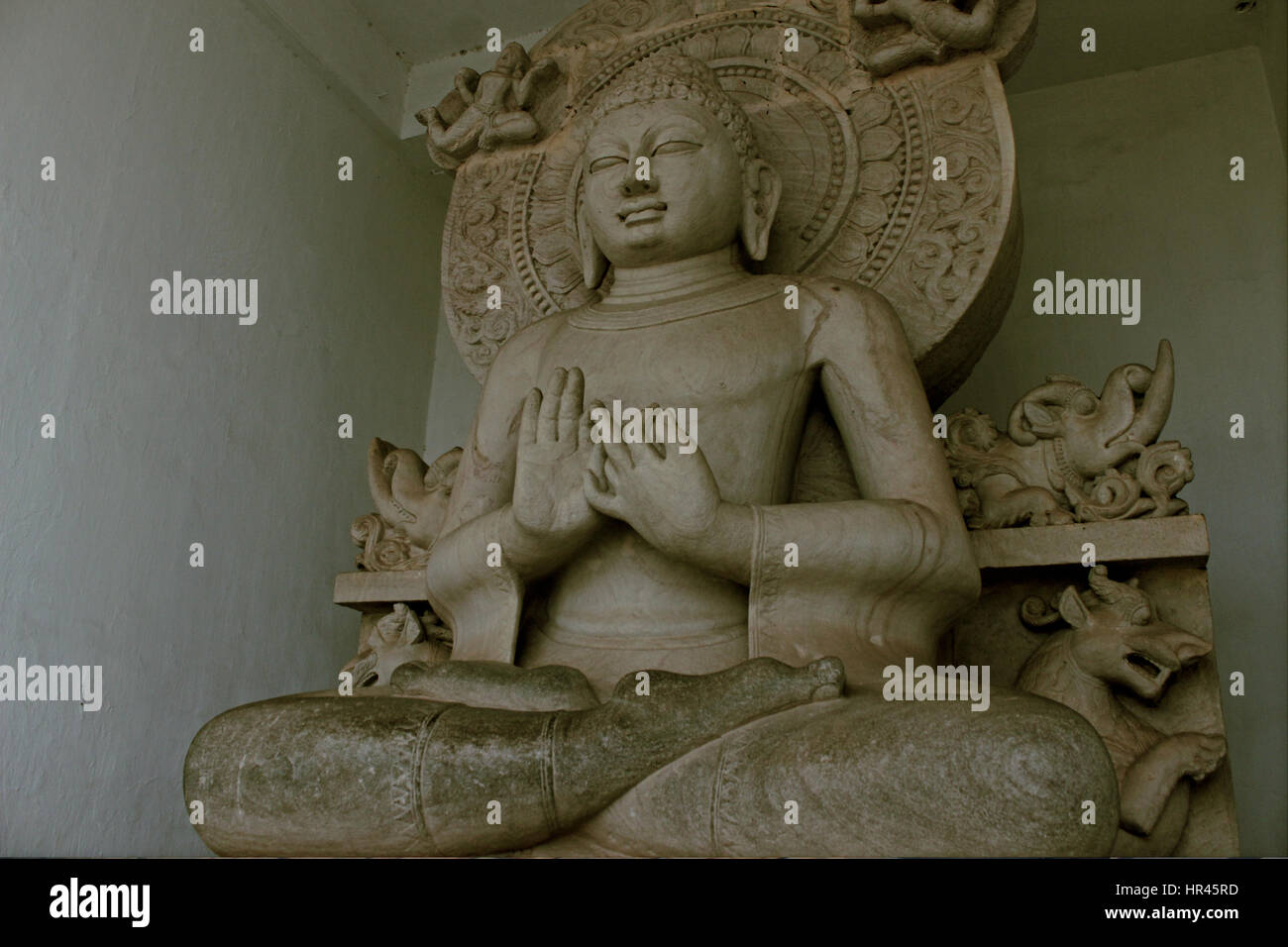Bouddha sculpture en pierre, idole de Buddhadev (siddhartha) Banque D'Images