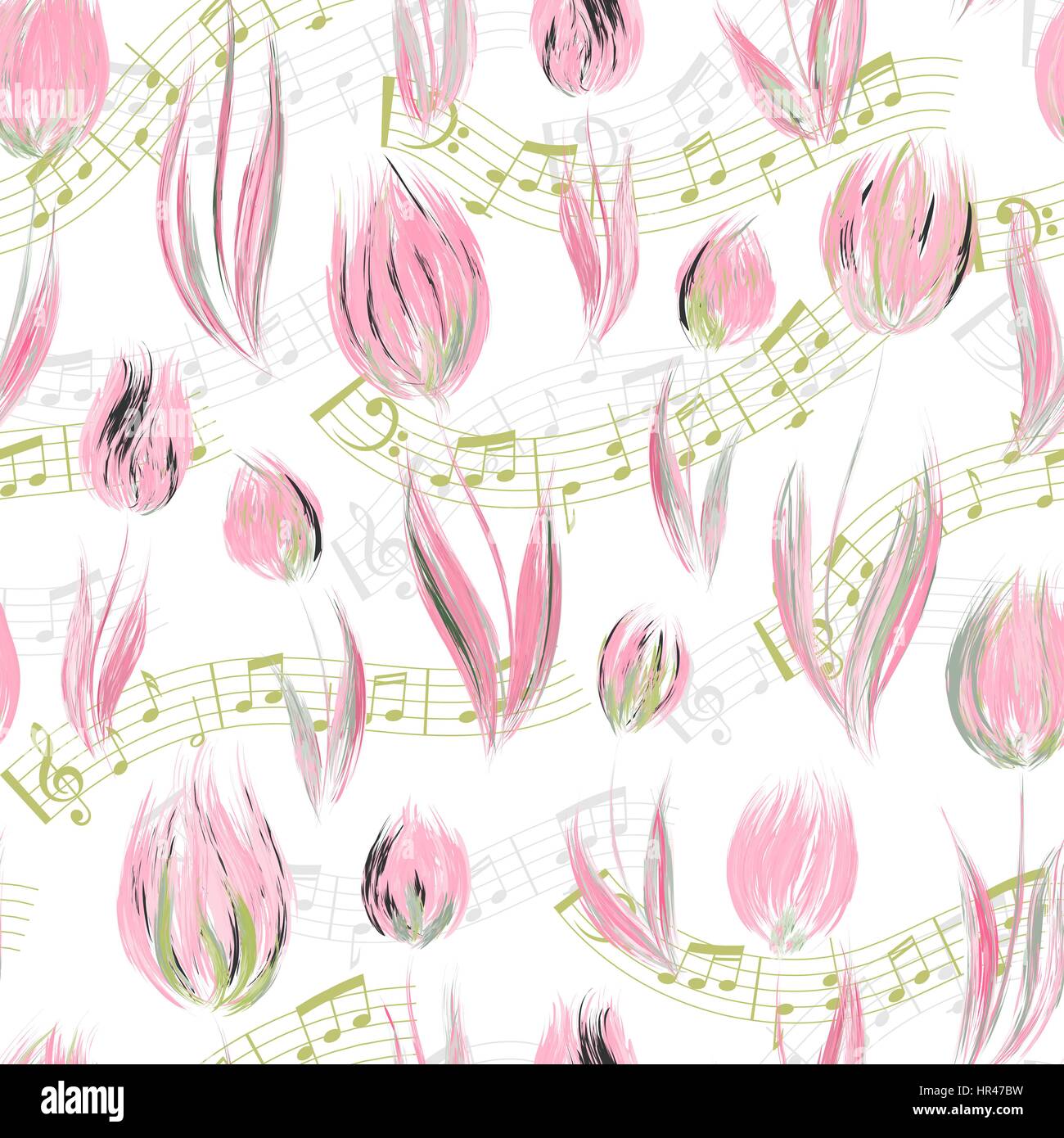 Motif transparent brillant avec de l'huile peint fleurs tulipes roses délicates notes de fin, éléments de design. Motif floral pour les invitations de mariage, carte de souhaits Illustration de Vecteur